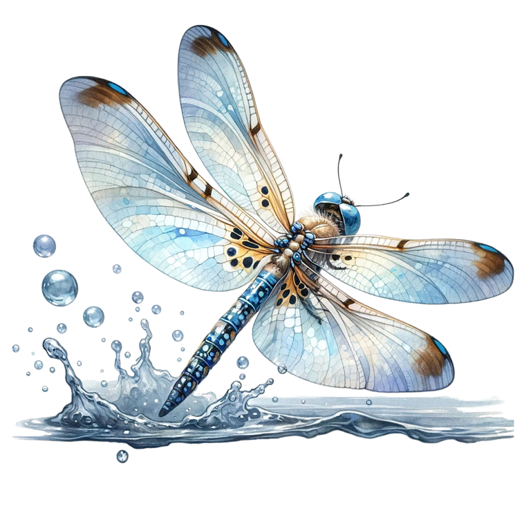 Dragonfly Blue Water Splash Vinyl Sticker Decal