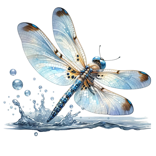 Dragonfly Blue Water Splash Vinyl Sticker Decal