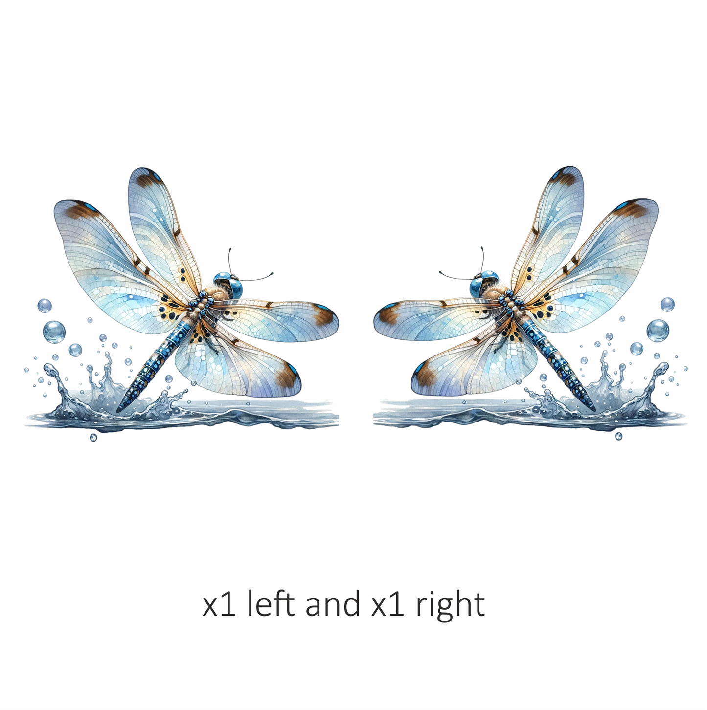 Dragonfly Blue Water Splash Vinyl Sticker Decal
