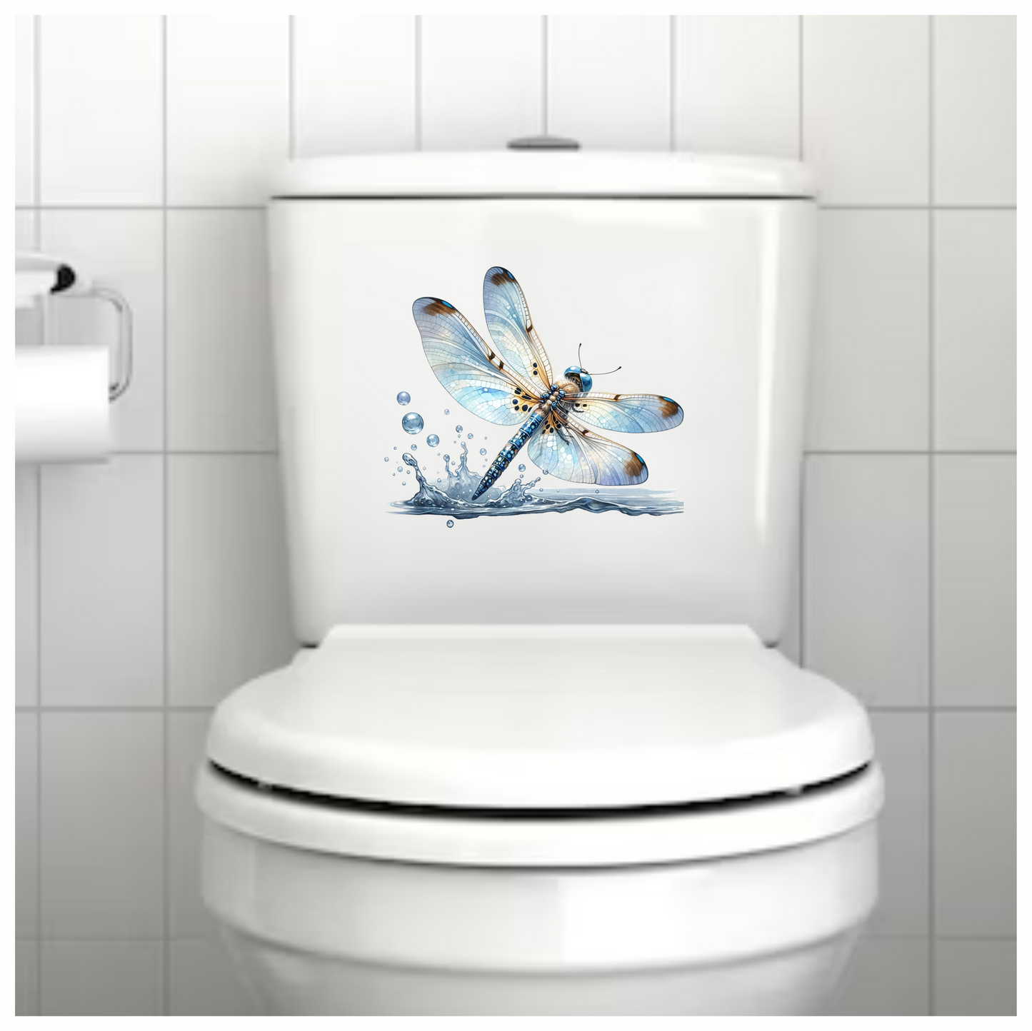 Dragonfly Blue Water Splash Vinyl Sticker Decal