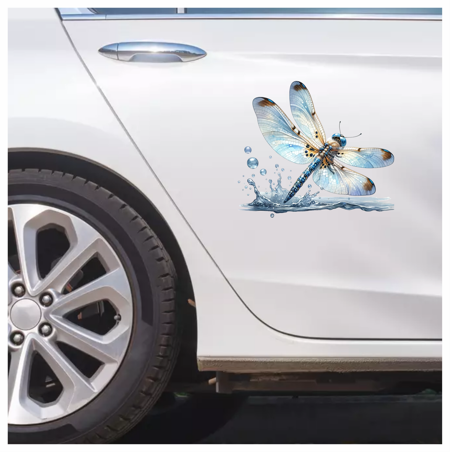 Dragonfly Blue Water Splash Vinyl Sticker Decal