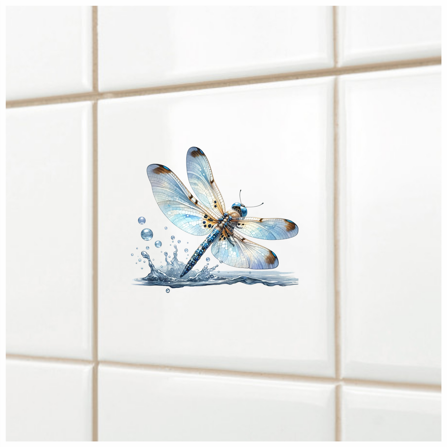 Dragonfly Blue Water Splash Vinyl Sticker Decal