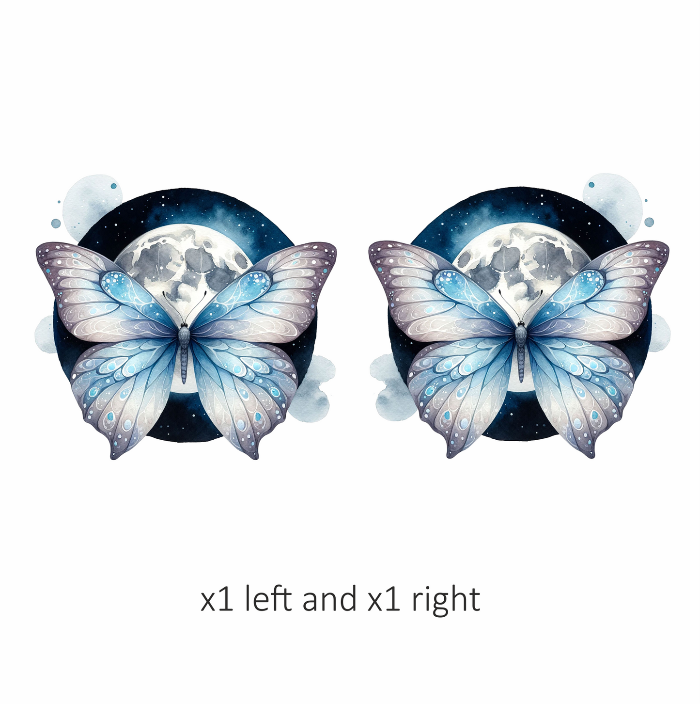 Butterfly Moon Blue Night Sky Vinyl Sticker Decal