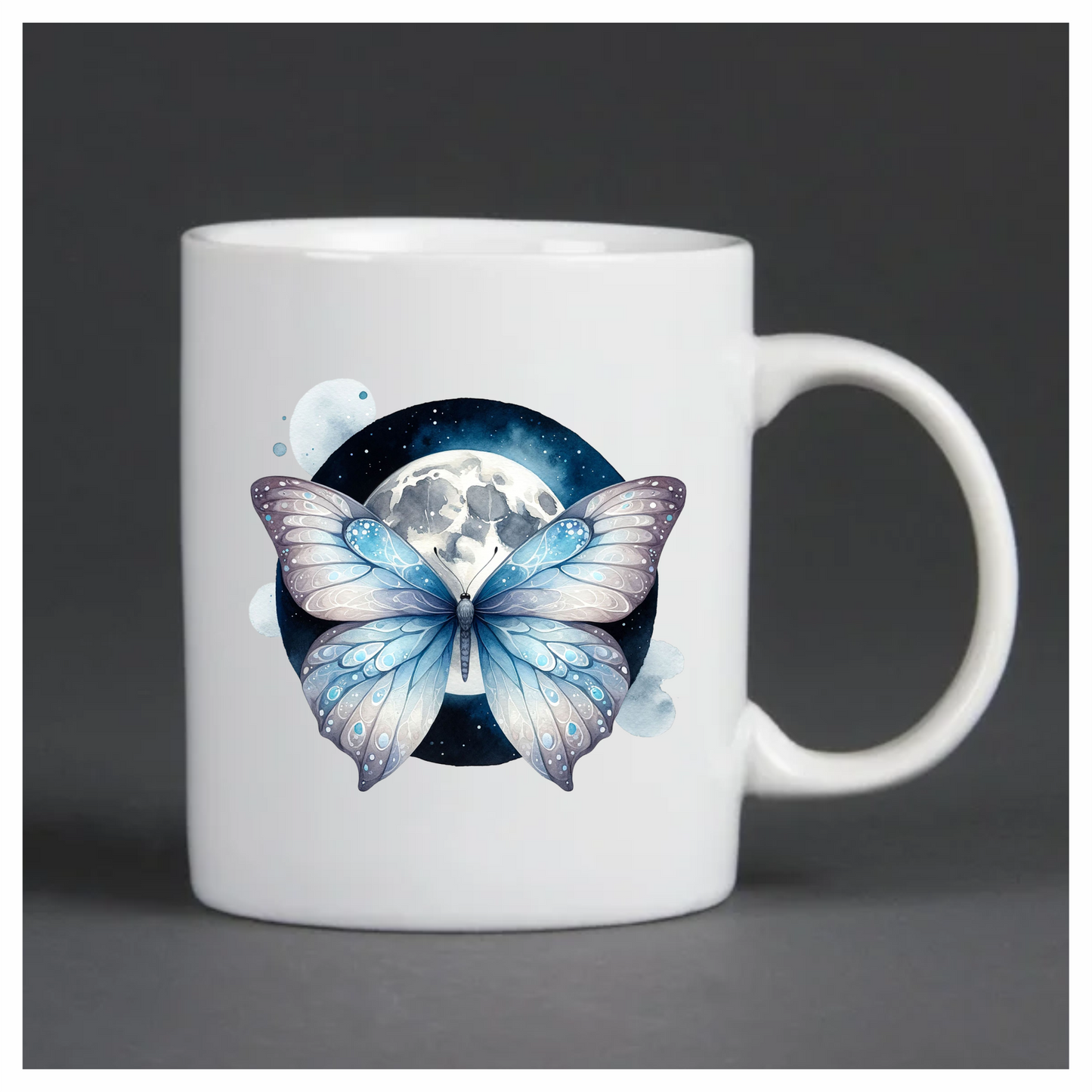 Butterfly Moon Blue Night Sky Vinyl Sticker Decal