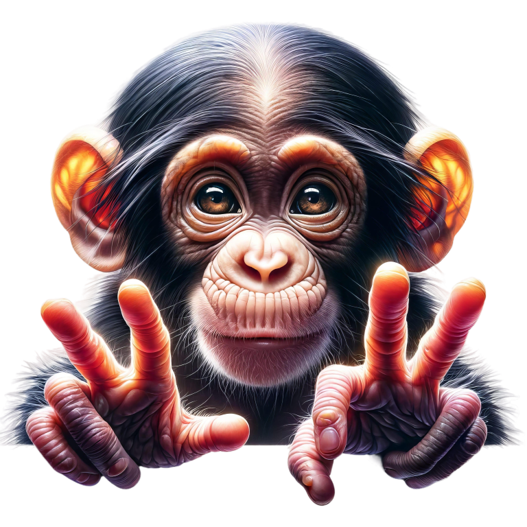 Monkey Brown Fur Cute Eyes Peace Vinyl Sticker Decal