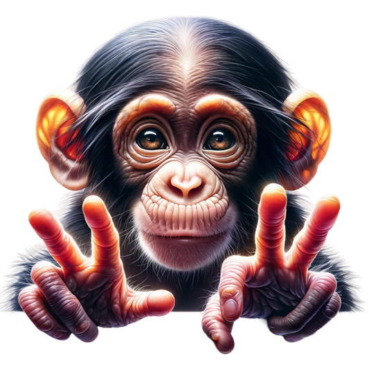 Monkey Brown Fur Cute Eyes Peace Vinyl Sticker Decal