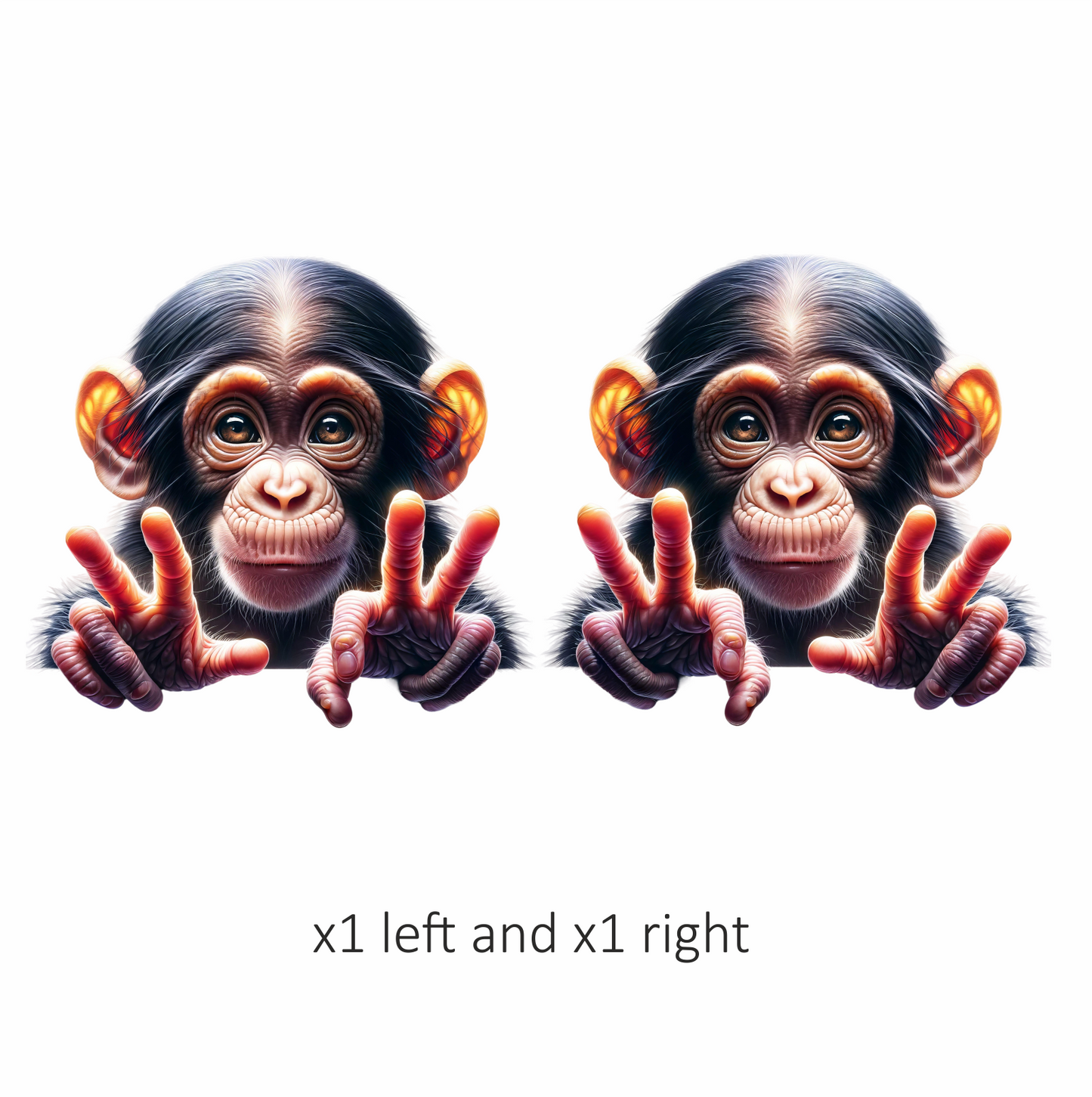 Monkey Brown Fur Cute Eyes Peace Vinyl Sticker Decal