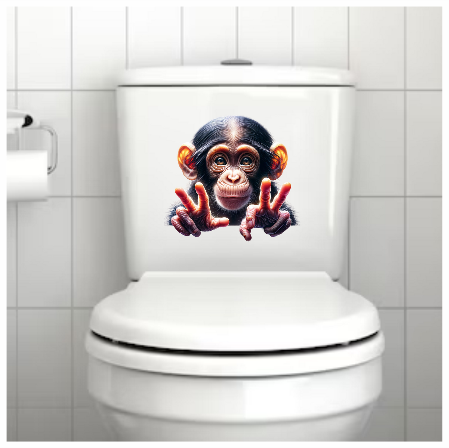 Monkey Brown Fur Cute Eyes Peace Vinyl Sticker Decal
