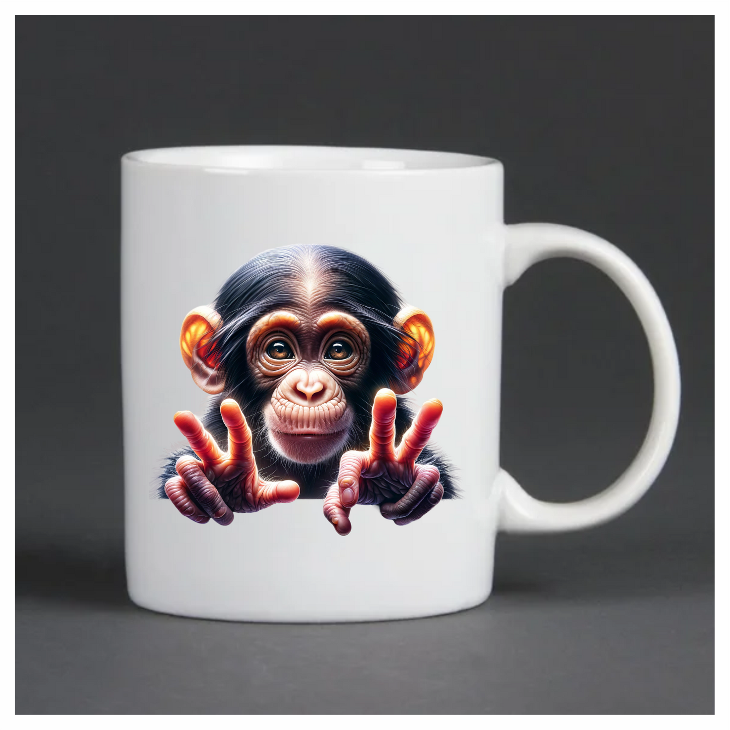 Monkey Brown Fur Cute Eyes Peace Vinyl Sticker Decal