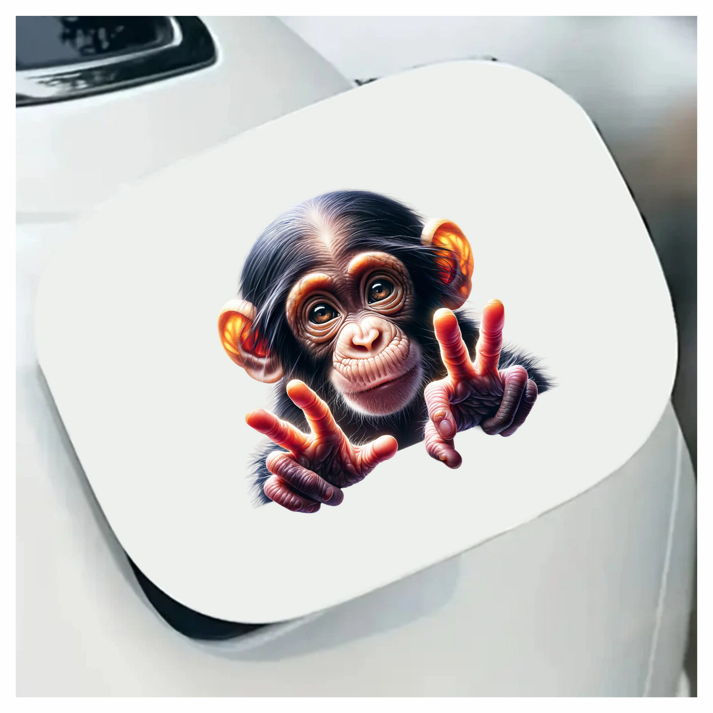 Monkey Brown Fur Cute Eyes Peace Vinyl Sticker Decal