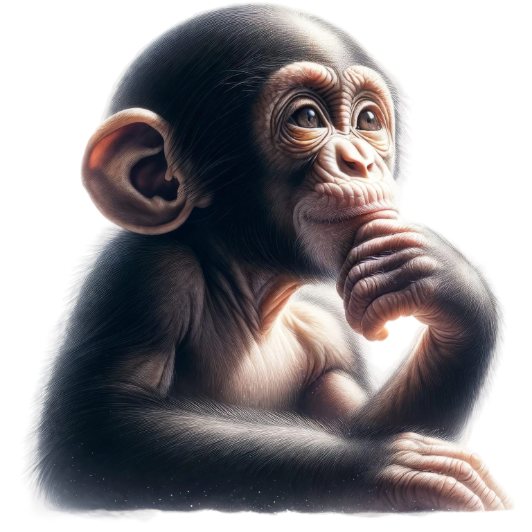 Monkey Black Thoughtful Animal Vinyl Sticker Decal