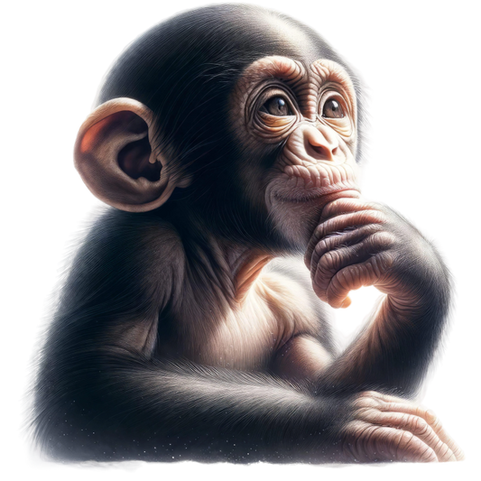 Monkey Black Thoughtful Animal Vinyl Sticker Decal