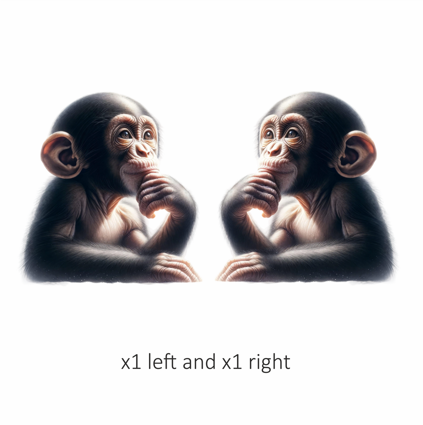 Monkey Black Thoughtful Animal Vinyl Sticker Decal