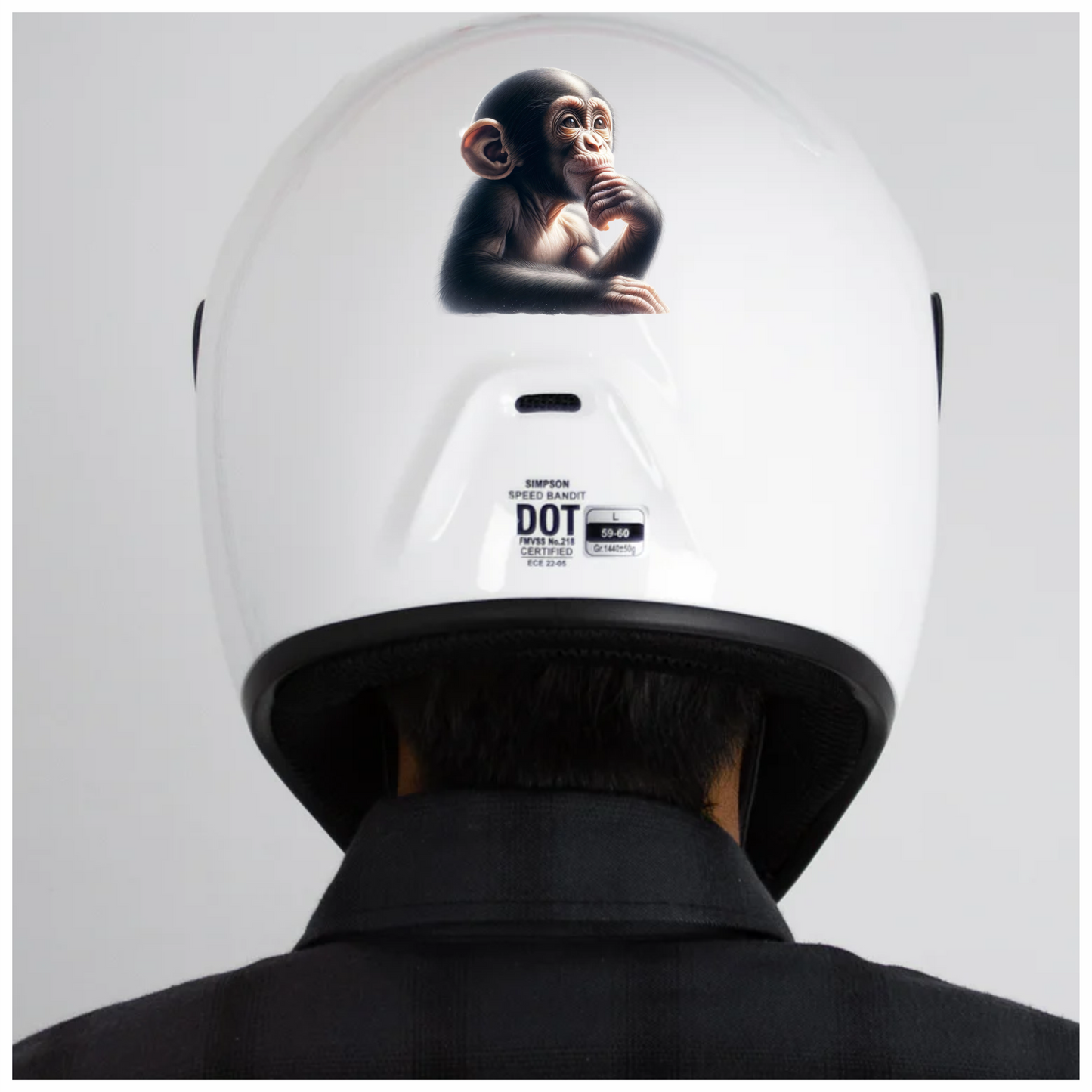 Monkey Black Thoughtful Animal Vinyl Sticker Decal