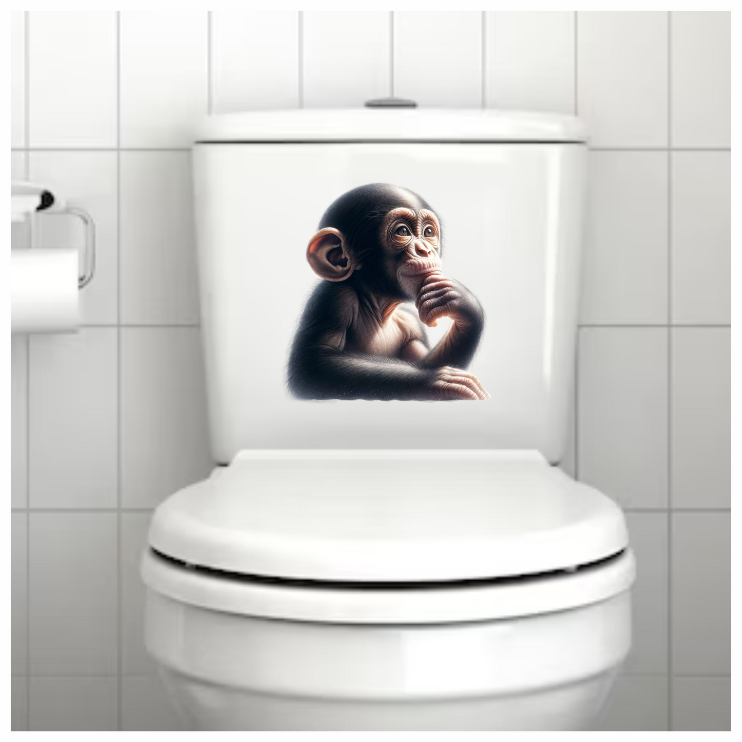 Monkey Black Thoughtful Animal Vinyl Sticker Decal