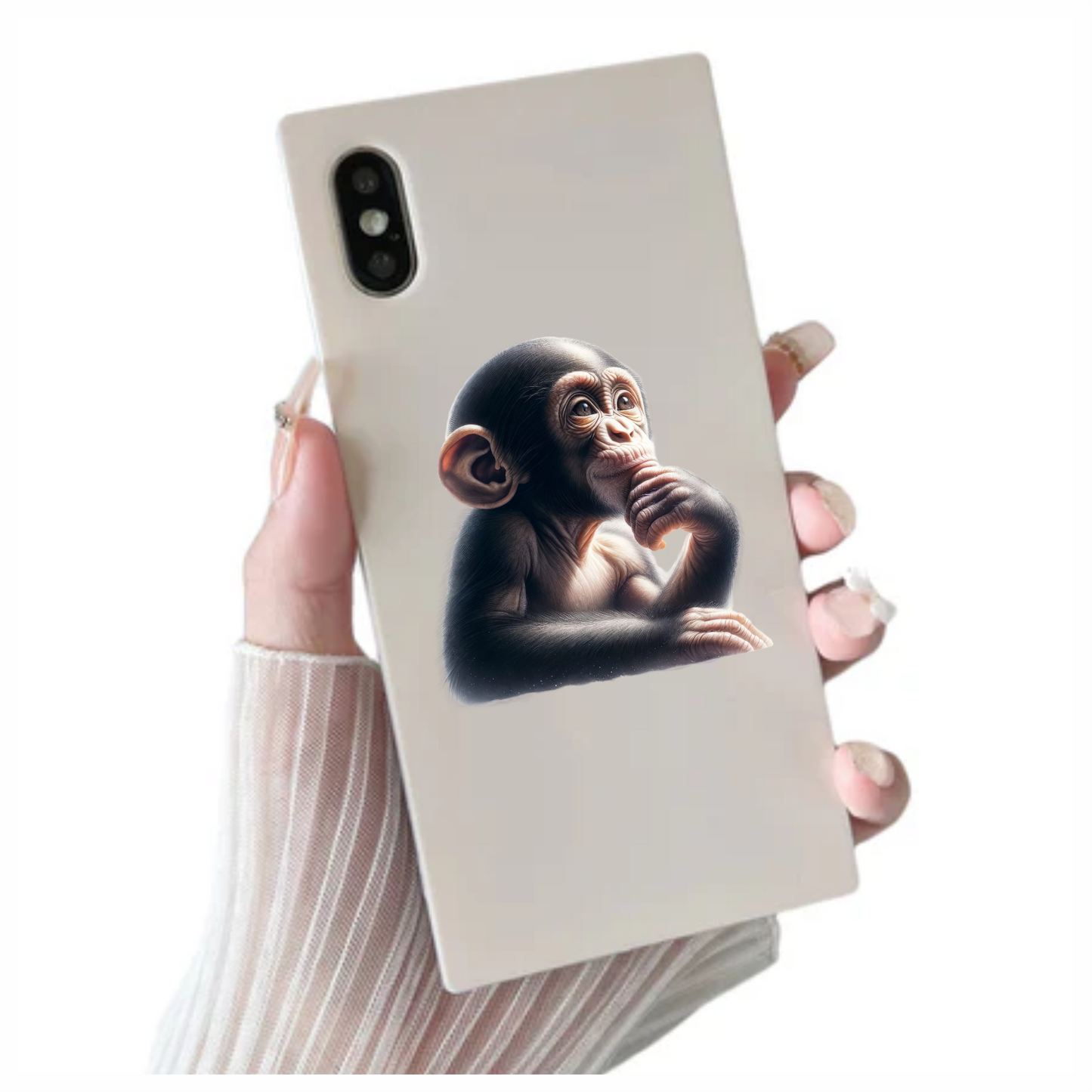 Monkey Black Thoughtful Animal Vinyl Sticker Decal