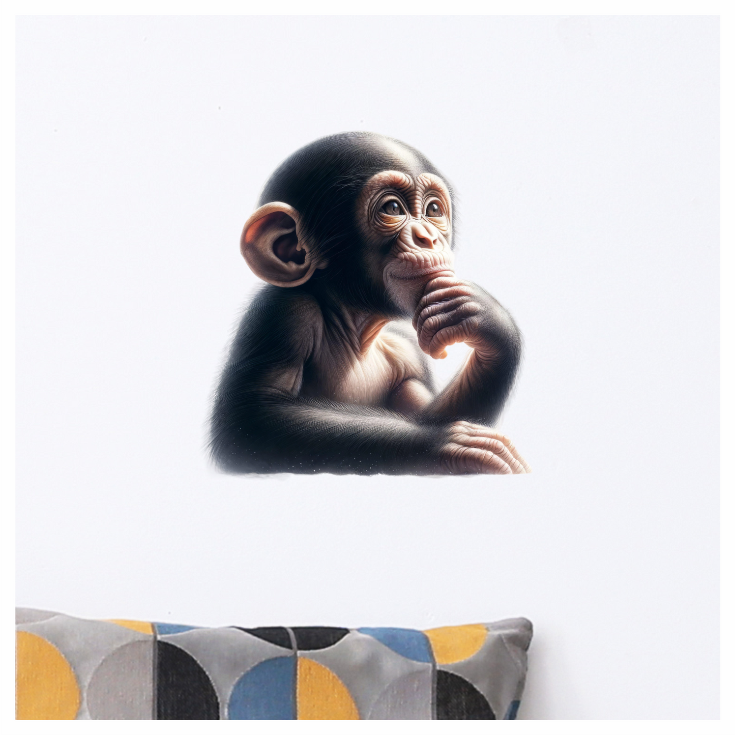 Monkey Black Thoughtful Animal Vinyl Sticker Decal
