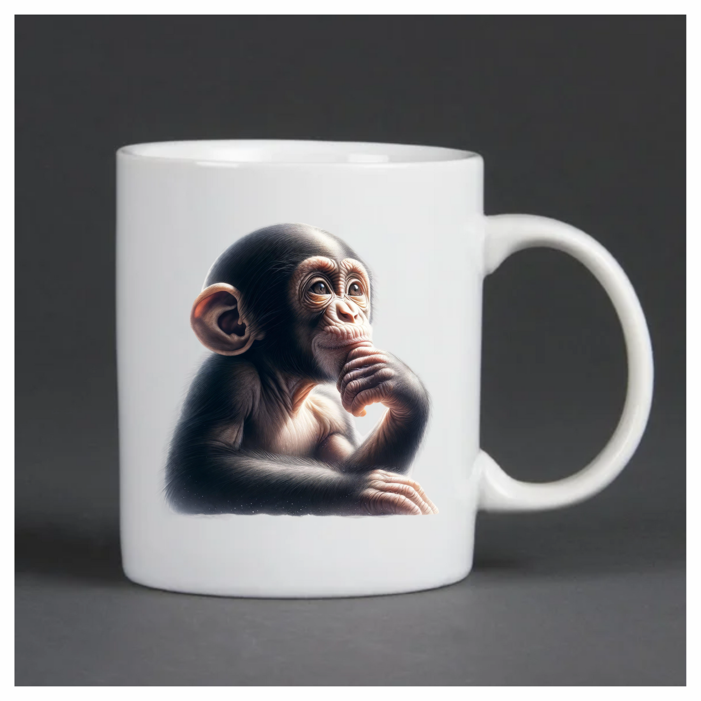 Monkey Black Thoughtful Animal Vinyl Sticker Decal