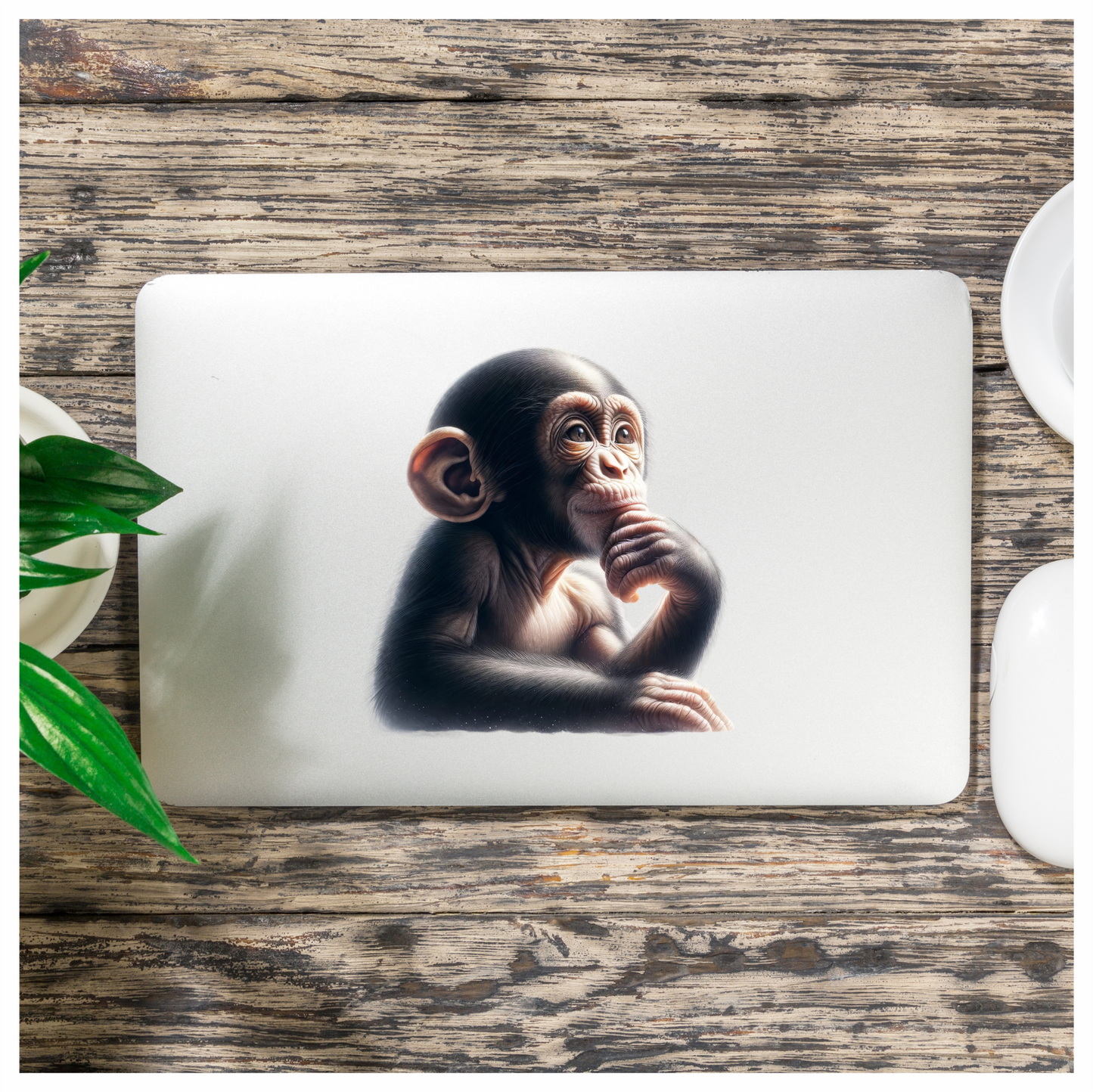 Monkey Black Thoughtful Animal Vinyl Sticker Decal