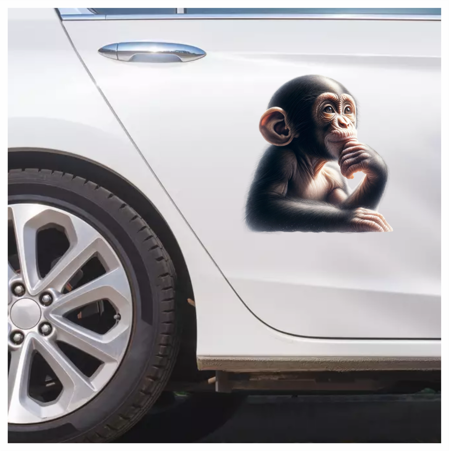 Monkey Black Thoughtful Animal Vinyl Sticker Decal
