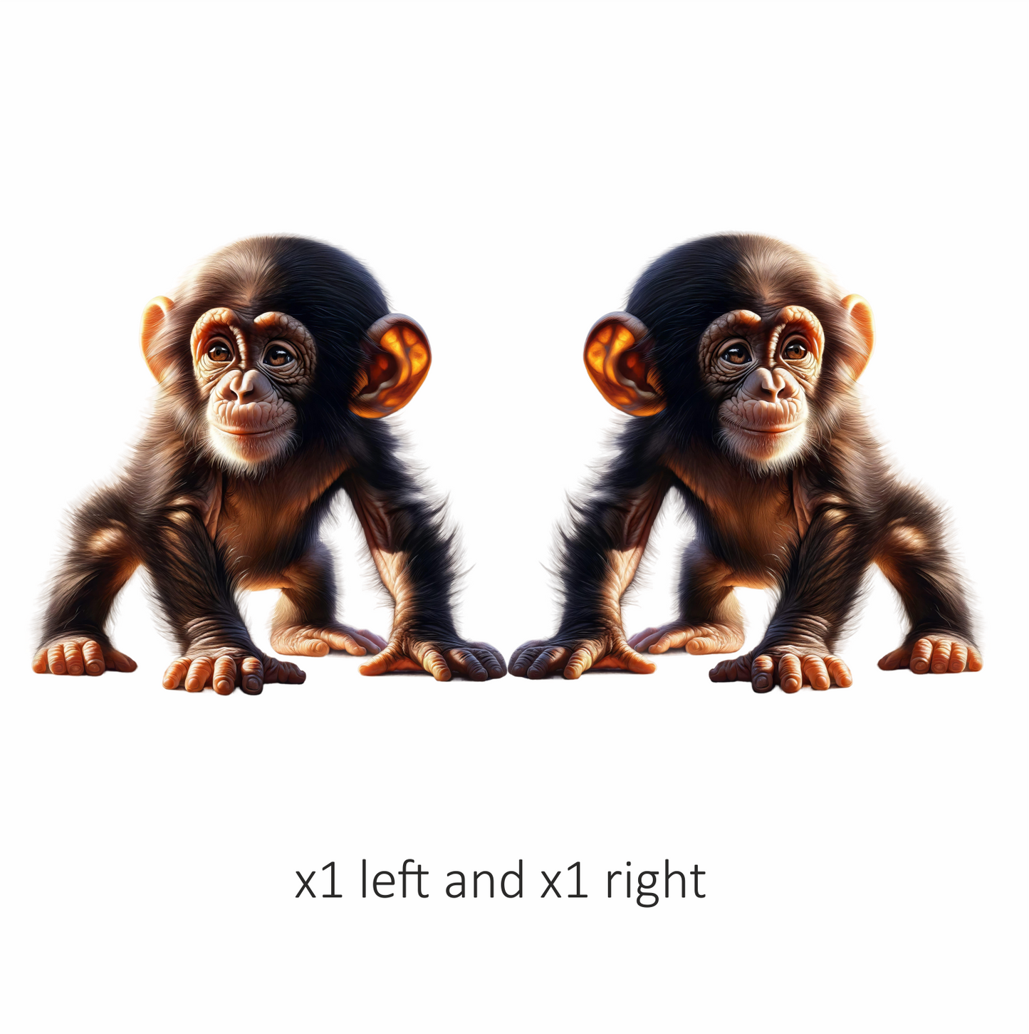 Chimpanzee Brown Fur Sitting Relaxed Vinyl Sticker Decal