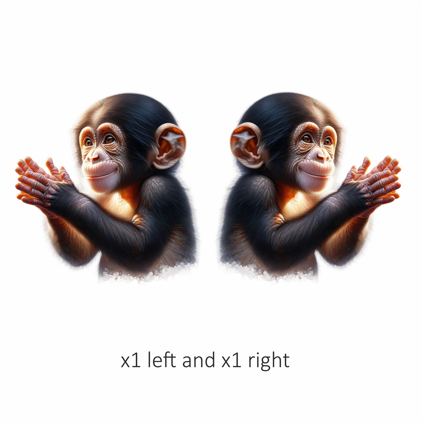 Chimpanzee Brown Clapping Baby Animal Vinyl Sticker Decal