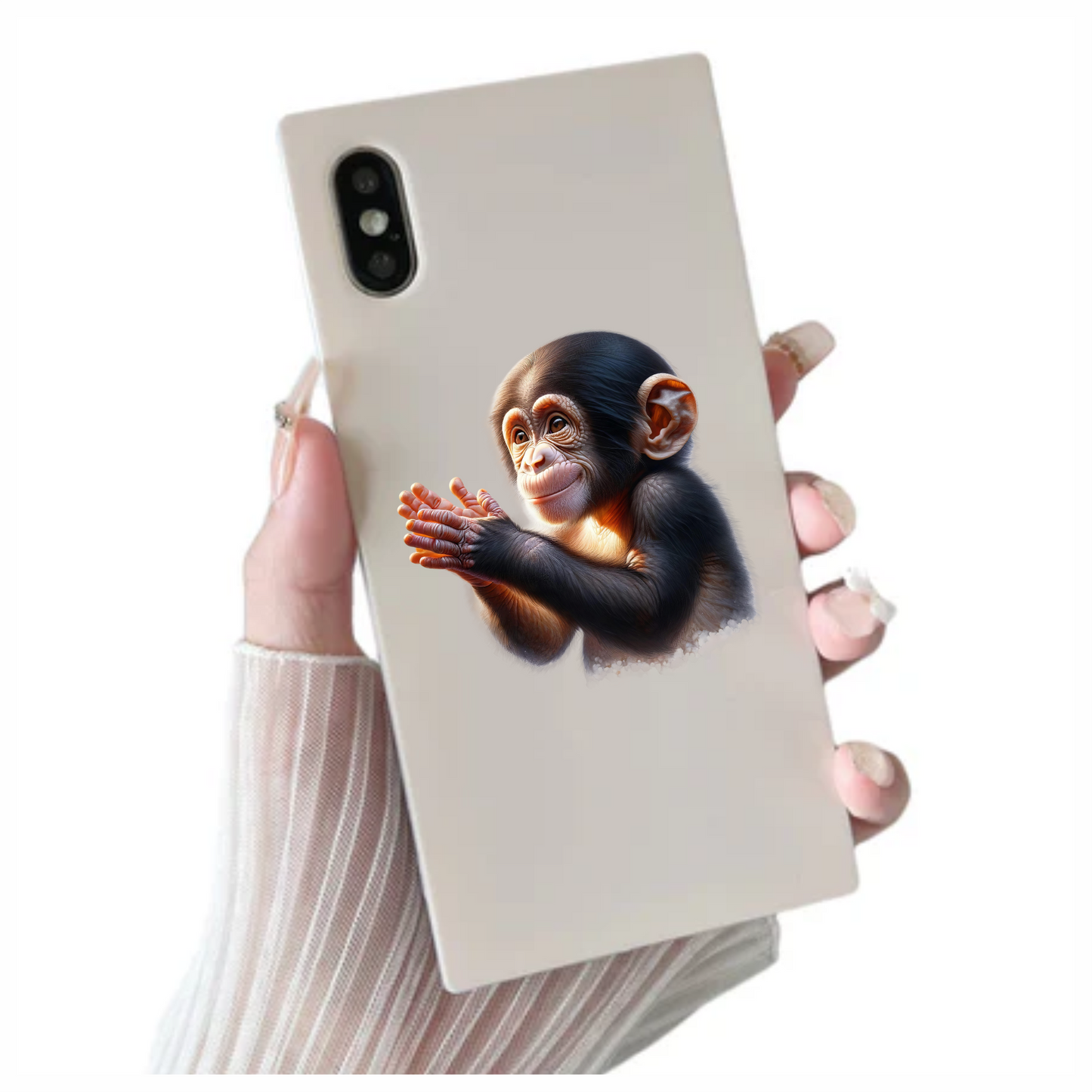 Chimpanzee Brown Clapping Baby Animal Vinyl Sticker Decal