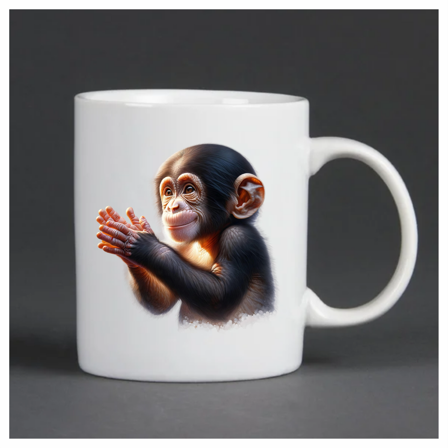Chimpanzee Brown Clapping Baby Animal Vinyl Sticker Decal