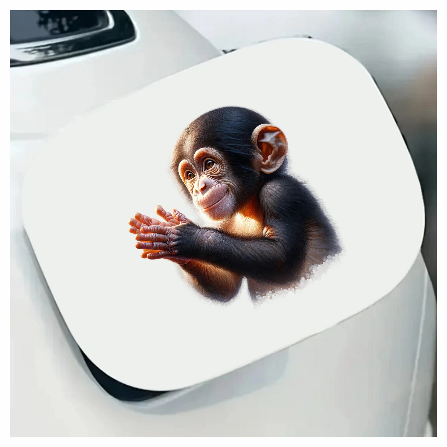 Chimpanzee Brown Clapping Baby Animal Vinyl Sticker Decal
