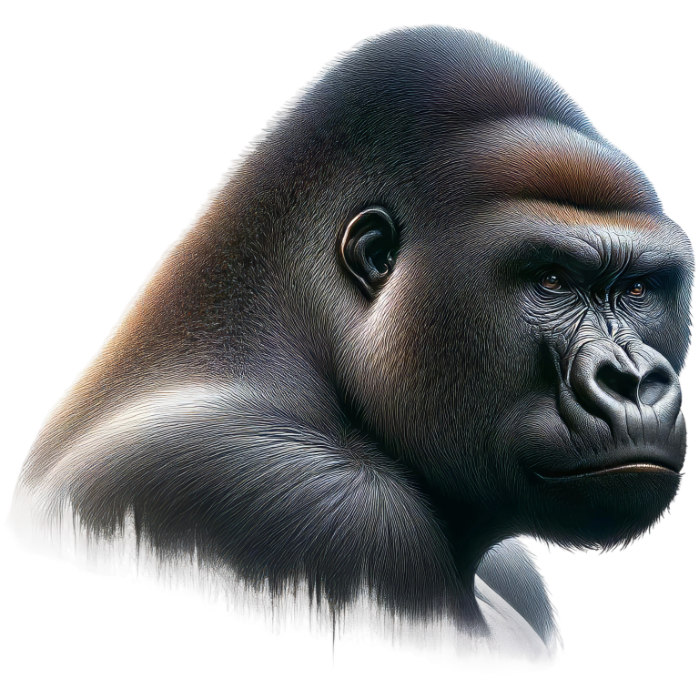Gorilla Black Fur Face Vinyl Sticker Decal