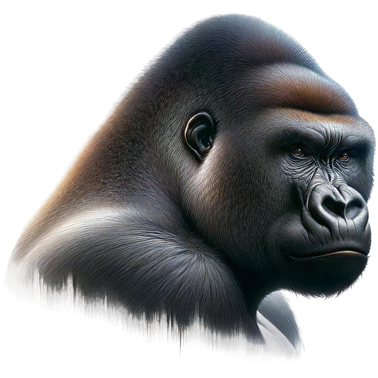 Gorilla Black Fur Face Vinyl Sticker Decal