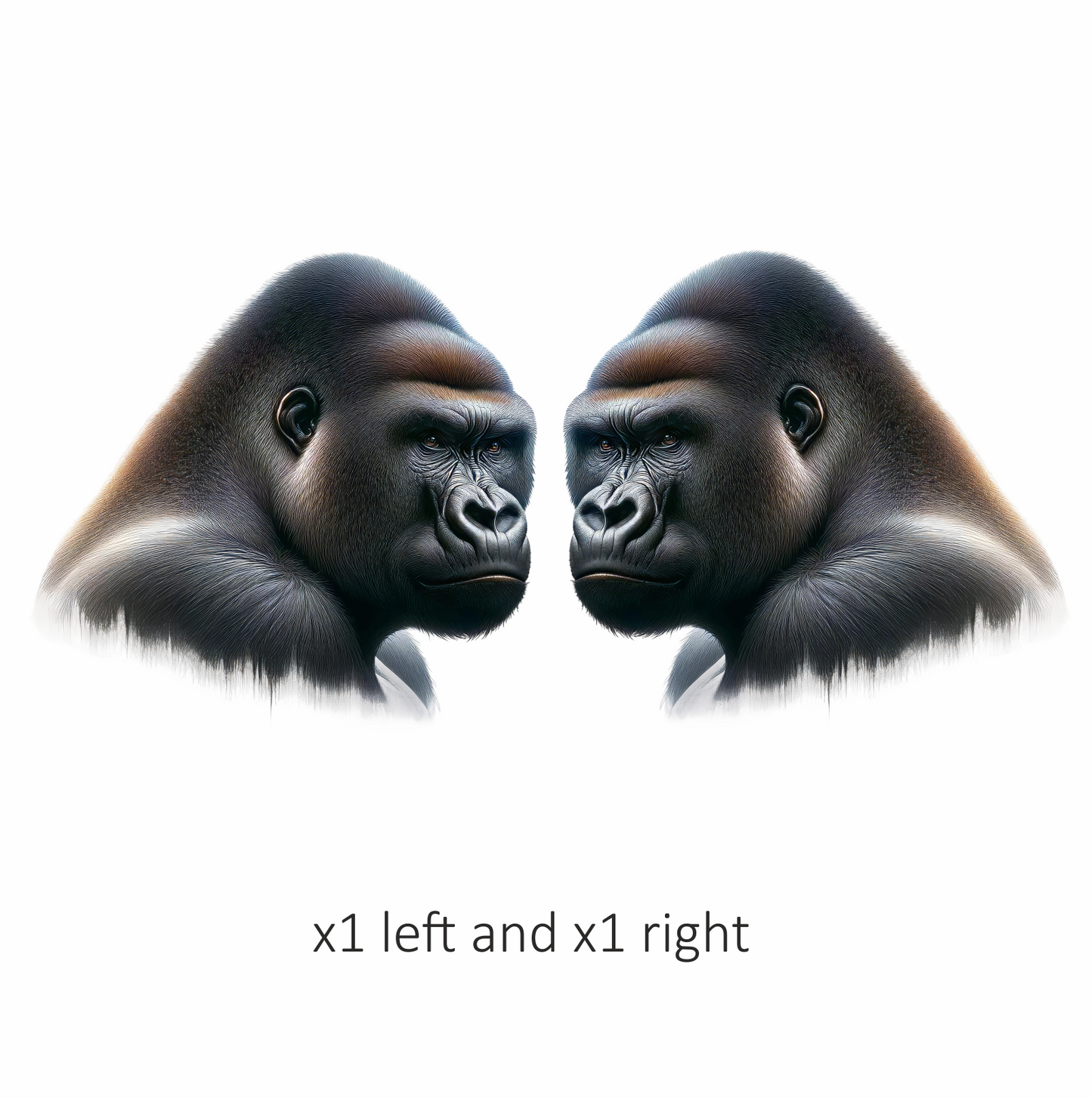 Gorilla Black Fur Face Vinyl Sticker Decal