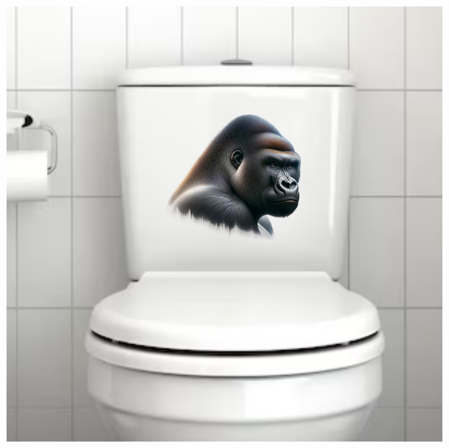 Gorilla Black Fur Face Vinyl Sticker Decal