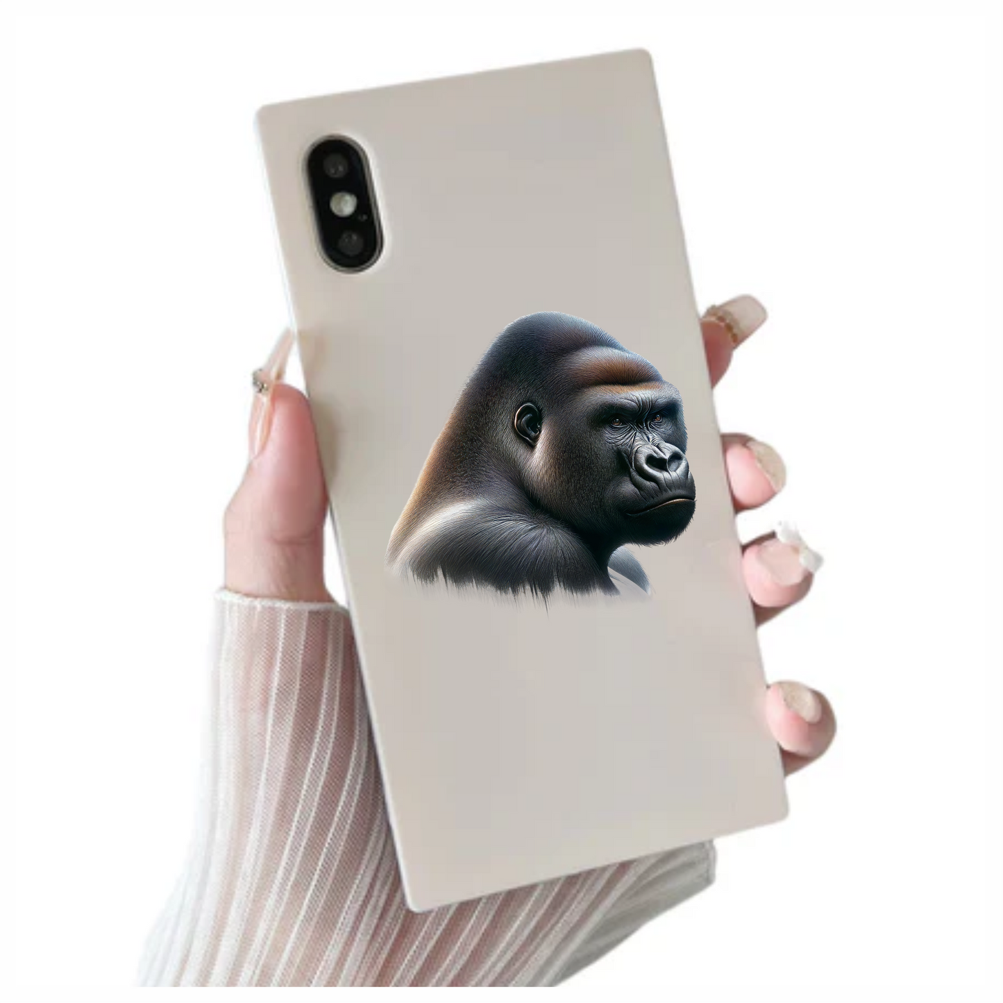 Gorilla Black Fur Face Vinyl Sticker Decal