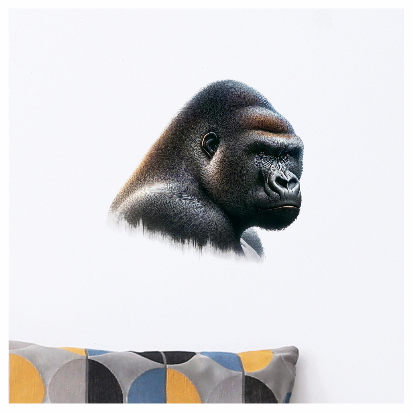 Gorilla Black Fur Face Vinyl Sticker Decal