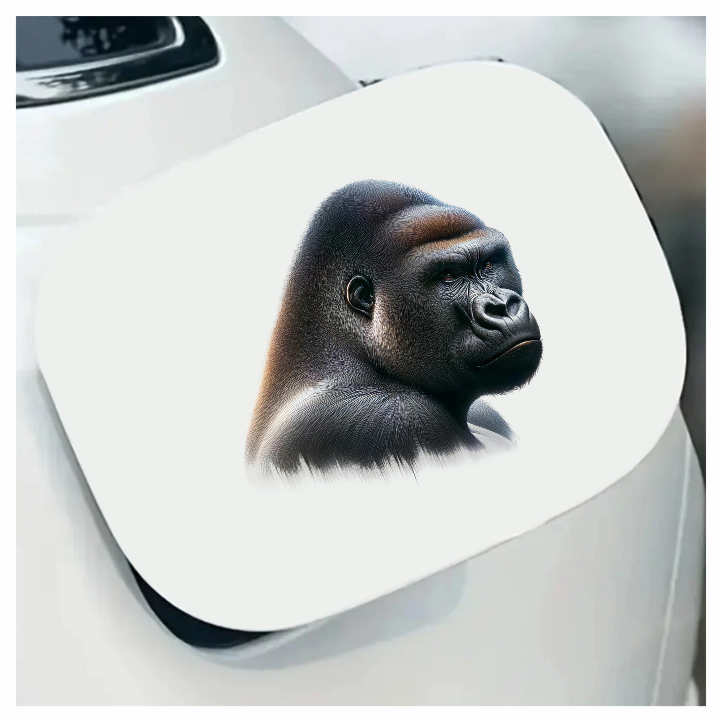 Gorilla Black Fur Face Vinyl Sticker Decal