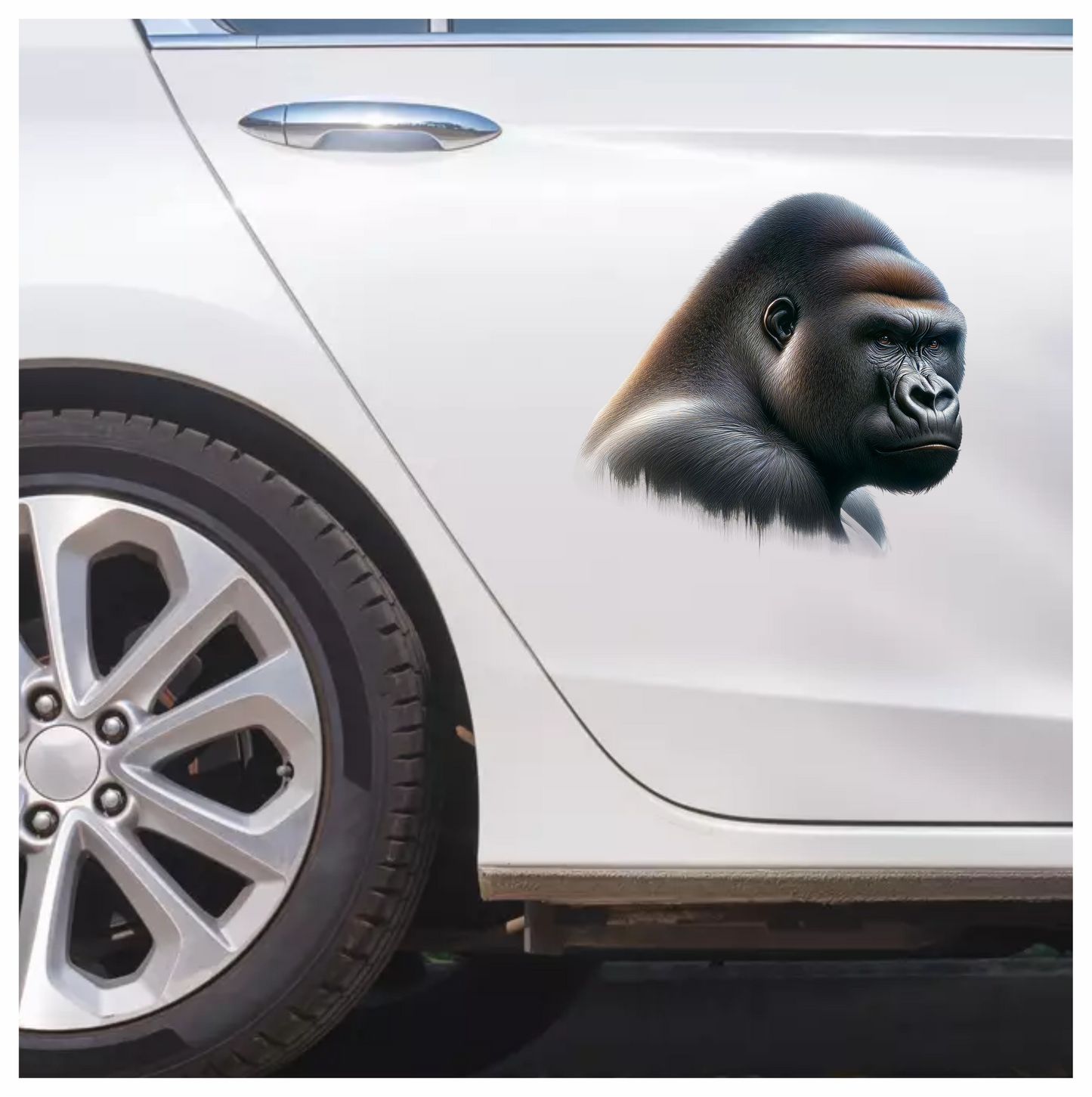 Gorilla Black Fur Face Vinyl Sticker Decal