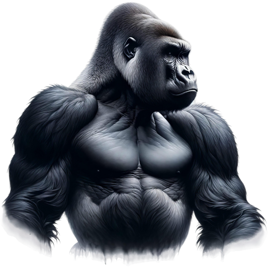 Gorilla Black Strong Muscular Animal Vinyl Sticker Decal