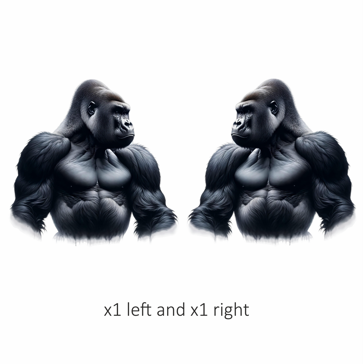Gorilla Black Strong Muscular Animal Vinyl Sticker Decal