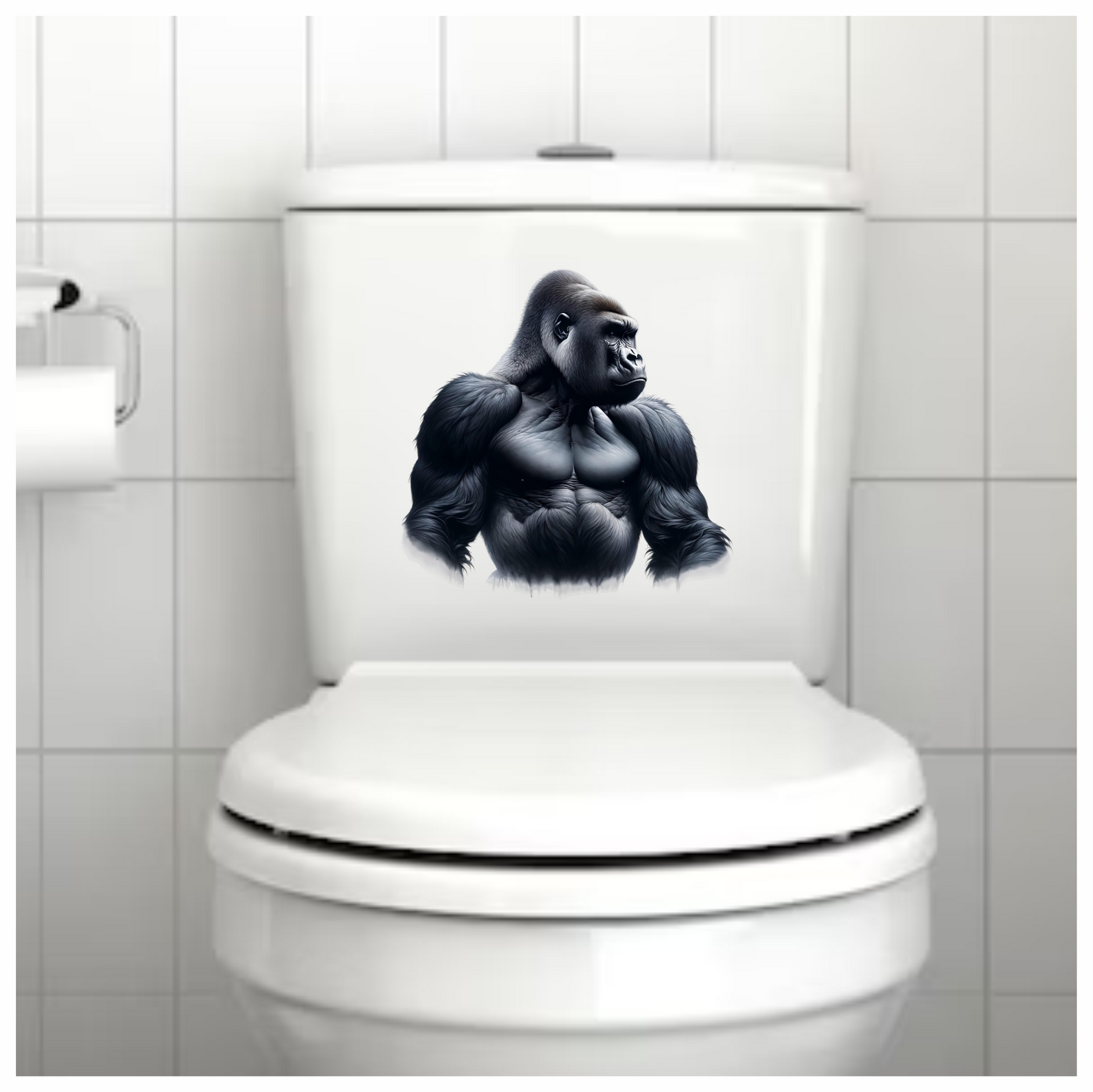 Gorilla Black Strong Muscular Animal Vinyl Sticker Decal