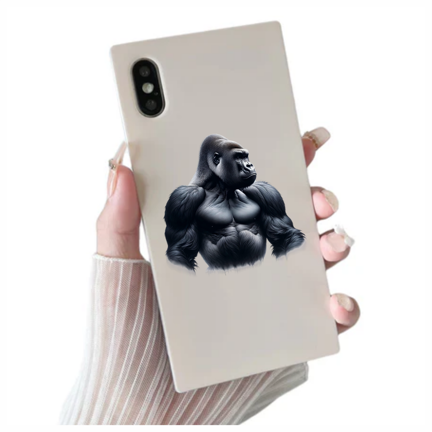 Gorilla Black Strong Muscular Animal Vinyl Sticker Decal