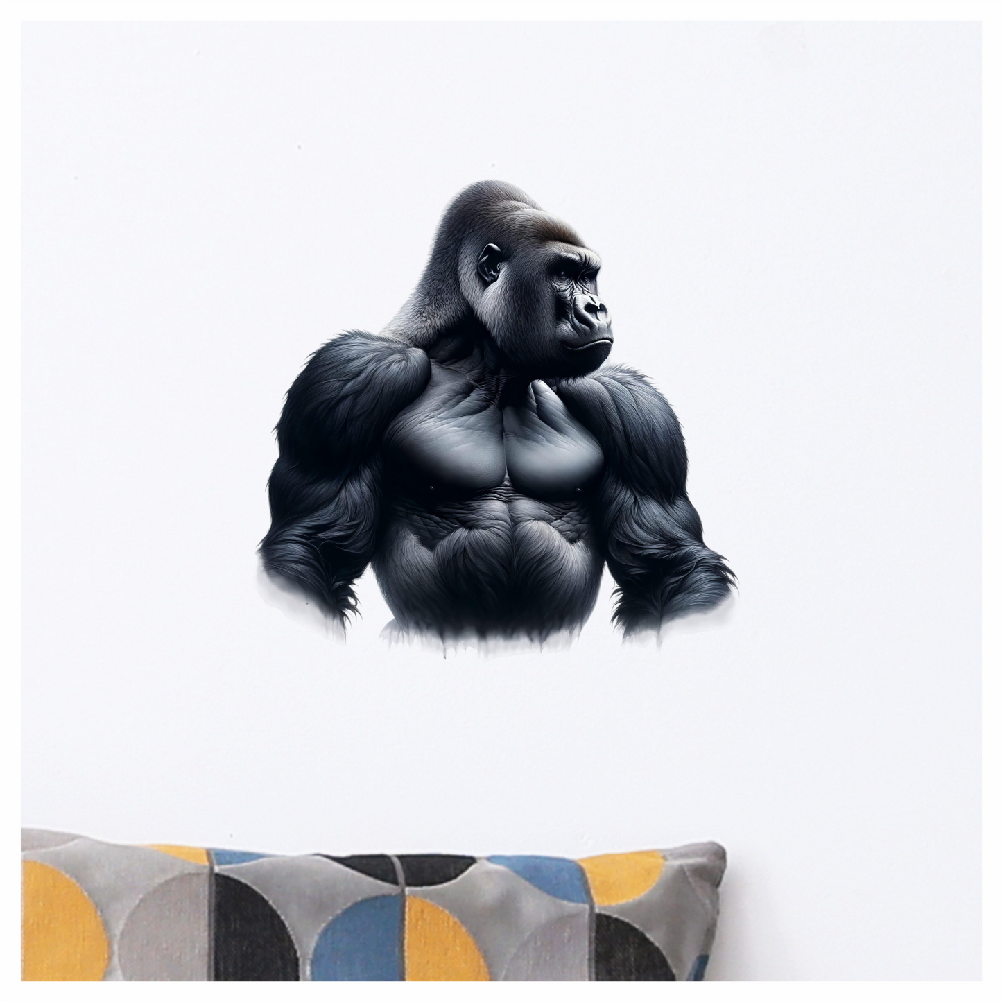 Gorilla Black Strong Muscular Animal Vinyl Sticker Decal
