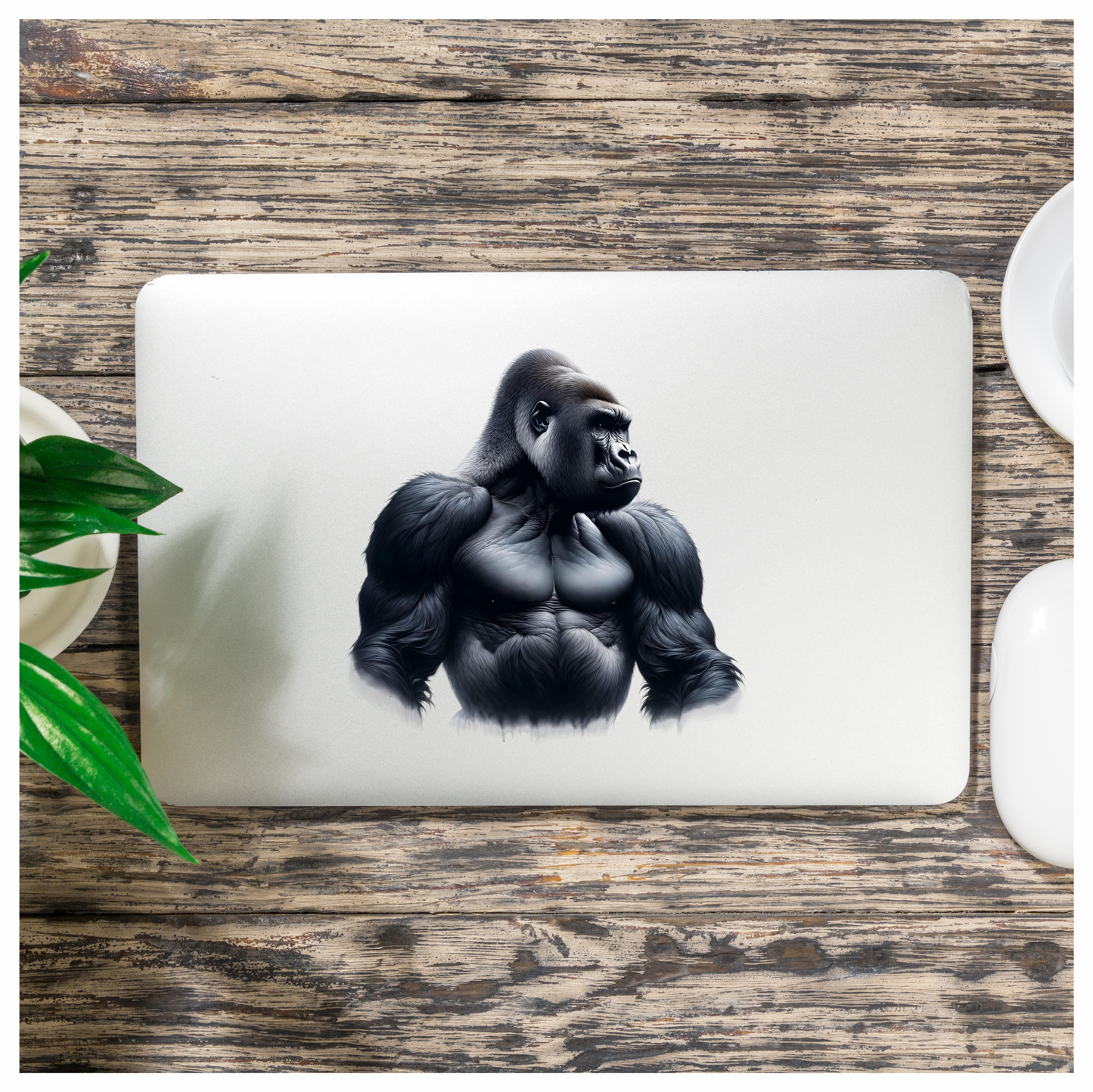 Gorilla Black Strong Muscular Animal Vinyl Sticker Decal