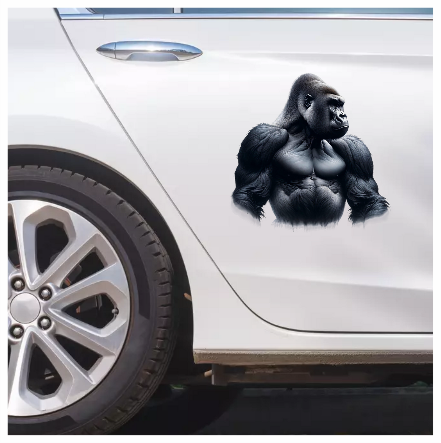 Gorilla Black Strong Muscular Animal Vinyl Sticker Decal