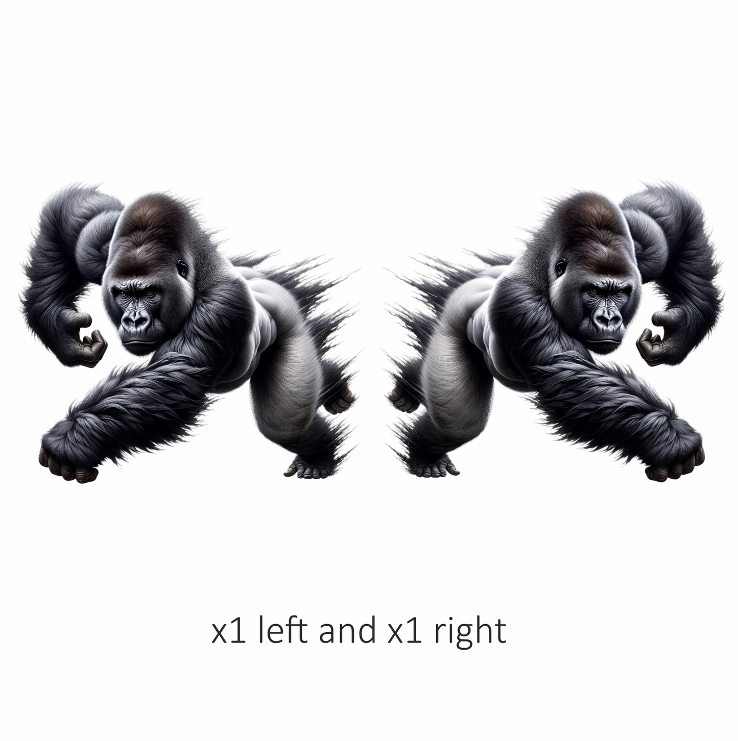 Gorilla Black Strong Muscular Running Action Vinyl Sticker Decal