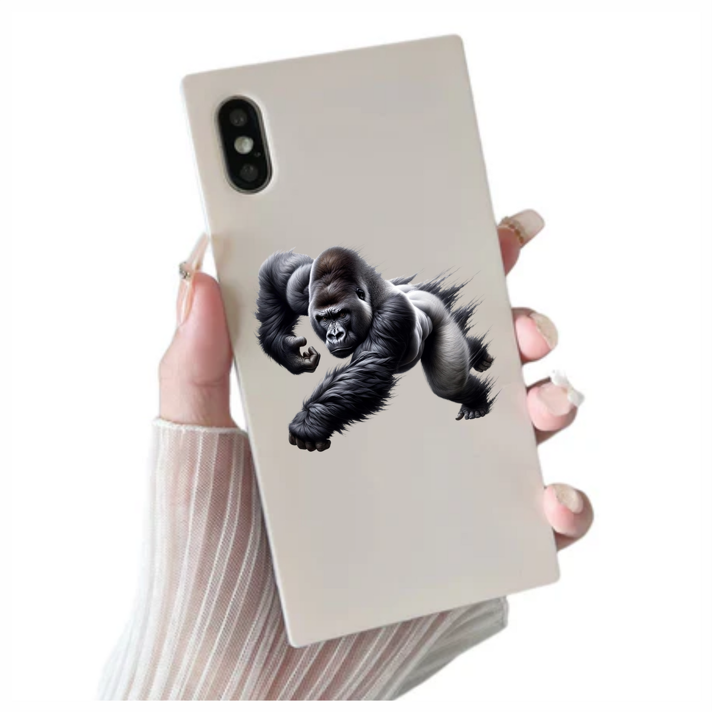 Gorilla Black Strong Muscular Running Action Vinyl Sticker Decal