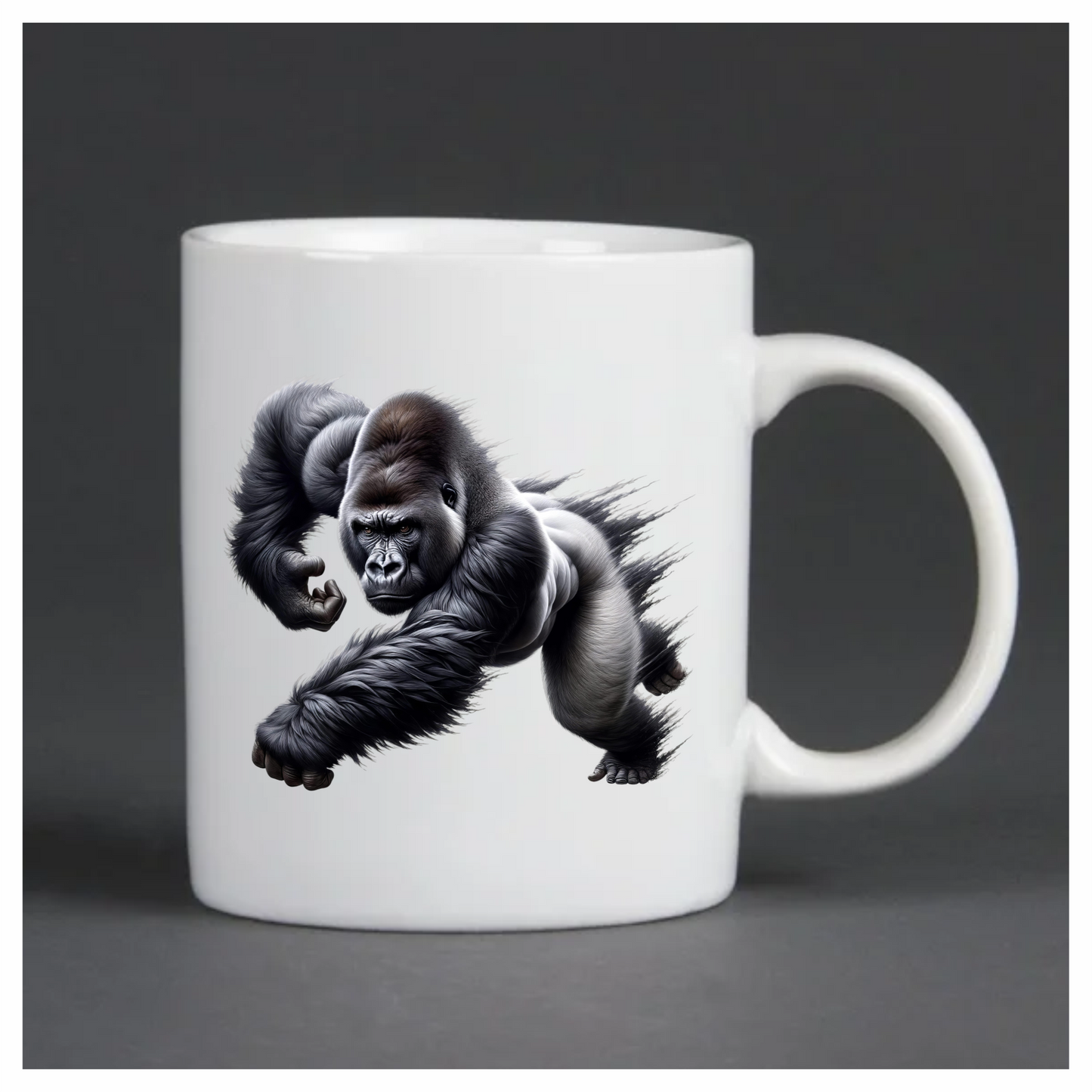 Gorilla Black Strong Muscular Running Action Vinyl Sticker Decal