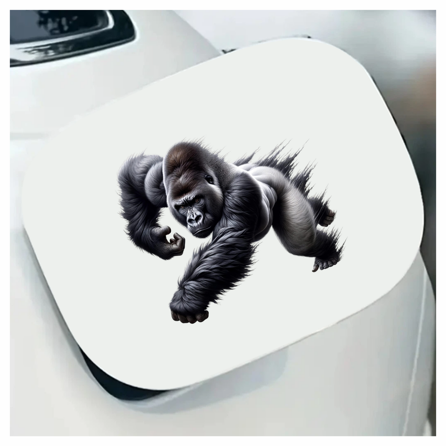 Gorilla Black Strong Muscular Running Action Vinyl Sticker Decal