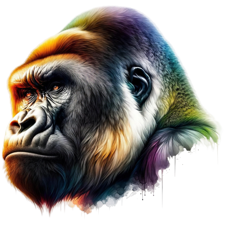 Gorilla Colorful Head Animal Vinyl Sticker Decal