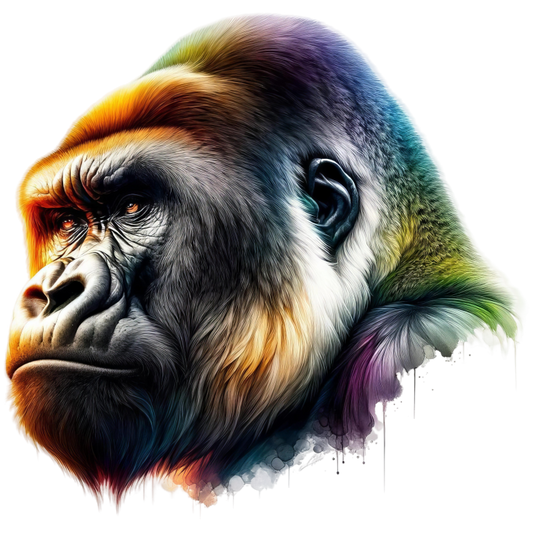 Gorilla Colorful Head Animal Vinyl Sticker Decal
